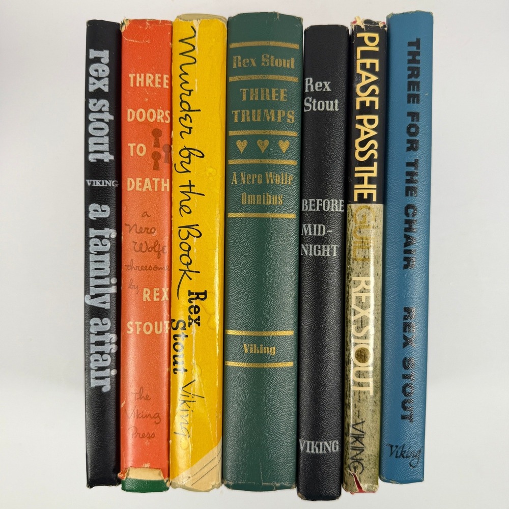 7 Rex Stout Nero Wolfe Mystery Book Lot Hardcover Viking Press Vintage Detective